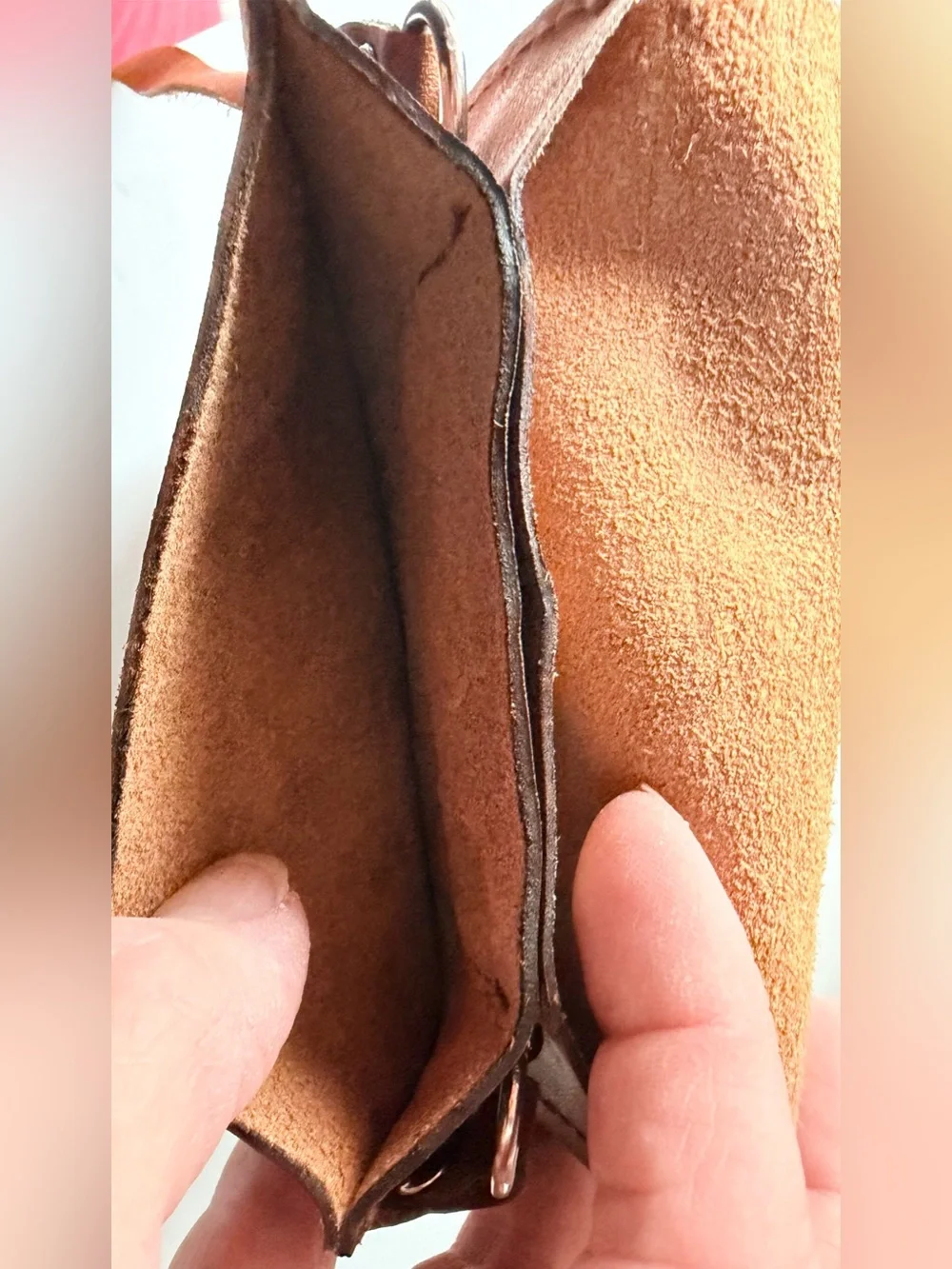 BOLO Genuine Leather Crossbody Pouch Cognac Brown Western Boho